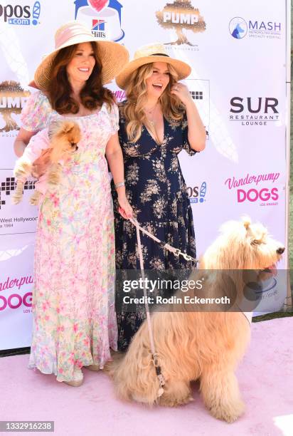 Lisa Vanderpump and Pandora Todd arrive at Lisa Vanderpump Hosts The 5th Annual World Dog Day at West Hollywood Park on August 07, 2021 in West...
