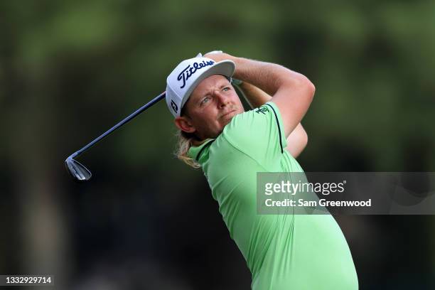 Cam Smith of Australia plays a shot on the 17th hole during the third round of the World Golf Championship-FedEx St Jude Invitational at TPC...