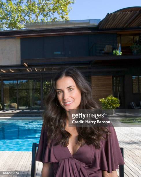 Actress Demi Moore is photographed at home for Architectural Digest on October 19, 2006 in Beverly Hills, California.