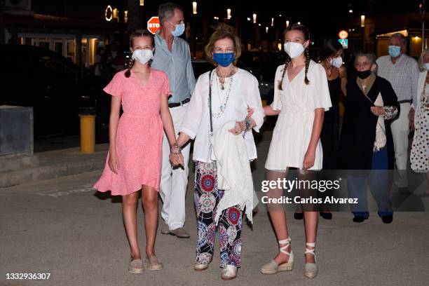 King Felipe VI of Spain, Queen Letizia of Spain, Crown Princess Leonor of Spain, Princess Sofia of Spain, Queen Sofia and Princess Irene of Greece...