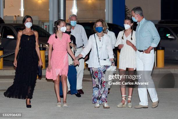 King Felipe VI of Spain, Queen Letizia of Spain, Crown Princess Leonor of Spain, Princess Sofia of Spain, Queen Sofia and Princess Irene of Greece...