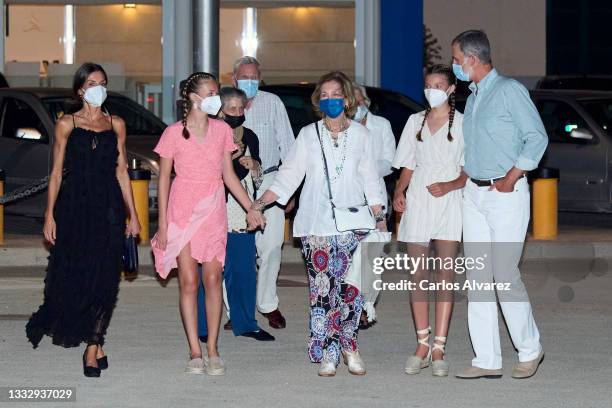 King Felipe VI of Spain, Queen Letizia of Spain, Crown Princess Leonor of Spain, Princess Sofia of Spain, Queen Sofia and Princess Irene of Greece...