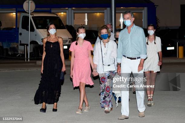 King Felipe VI of Spain, Queen Letizia of Spain, Crown Princess Leonor of Spain, Princess Sofia of Spain, Queen Sofia and Princess Irene of Greece...