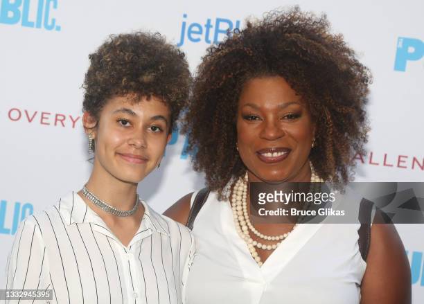 Samara Toussaint and mother Lorraine Toussaint pose at the Opening Night of Shakespeare In The Park's "Merry Wives" at The Delacorte Theater on...