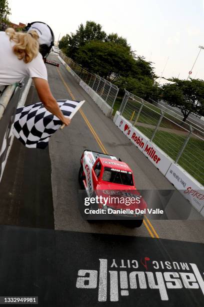 Jacob Abel drives during the Music City Grand Prix race at Nissan Stadium on August 07, 2021 in Nashville, Tennessee.
