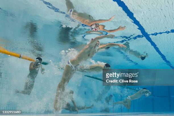 Maro Jokovic of Team Croatia enters the pool during the Men’s Classification 5th-6th match between Croatia and the United States on day sixteen of...