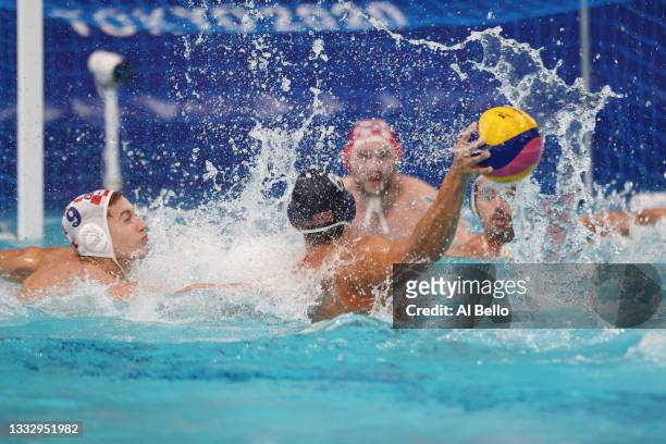 Luca Cupido of Team United States takes a shot at goal during the Men’s Classification 5th-6th match between Croatia and the United States on day...
