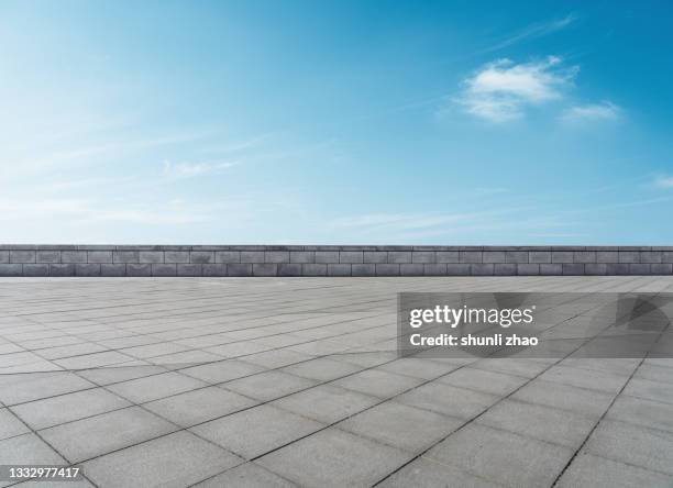 empty ground against cloud sky - concrete footpath stock pictures, royalty-free photos & images