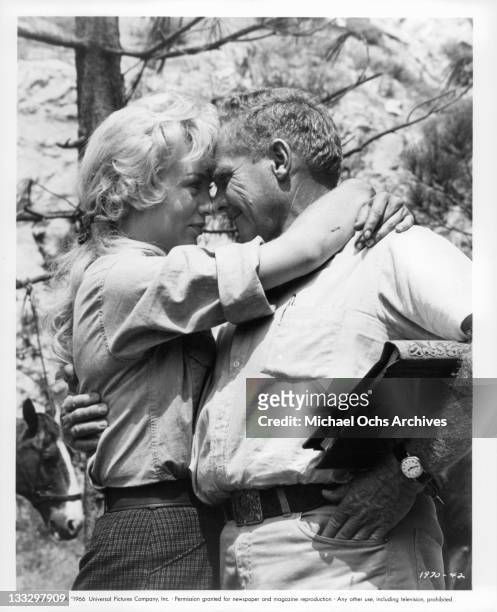 Joan Staley expresses her approval of Earl Bellamy's direction in a scene from the film 'Gunpoint', 1966.