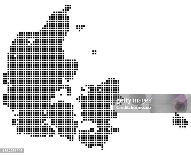 denmark map square dotted style - denmark map stock illustrations