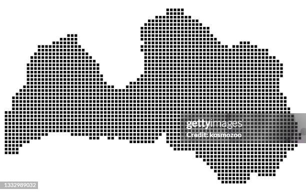 latvia map square dotted style - small halftone pattern stock illustrations