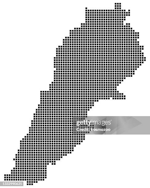 lebanon map square dotted style - lebanon country stock illustrations