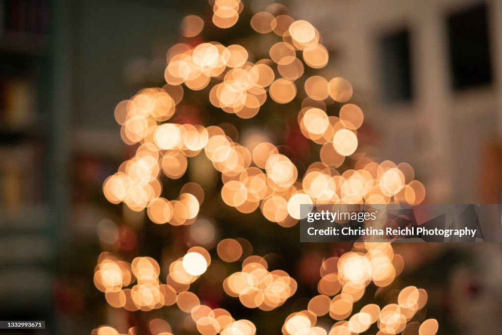 Bokeh image of Christmas tree