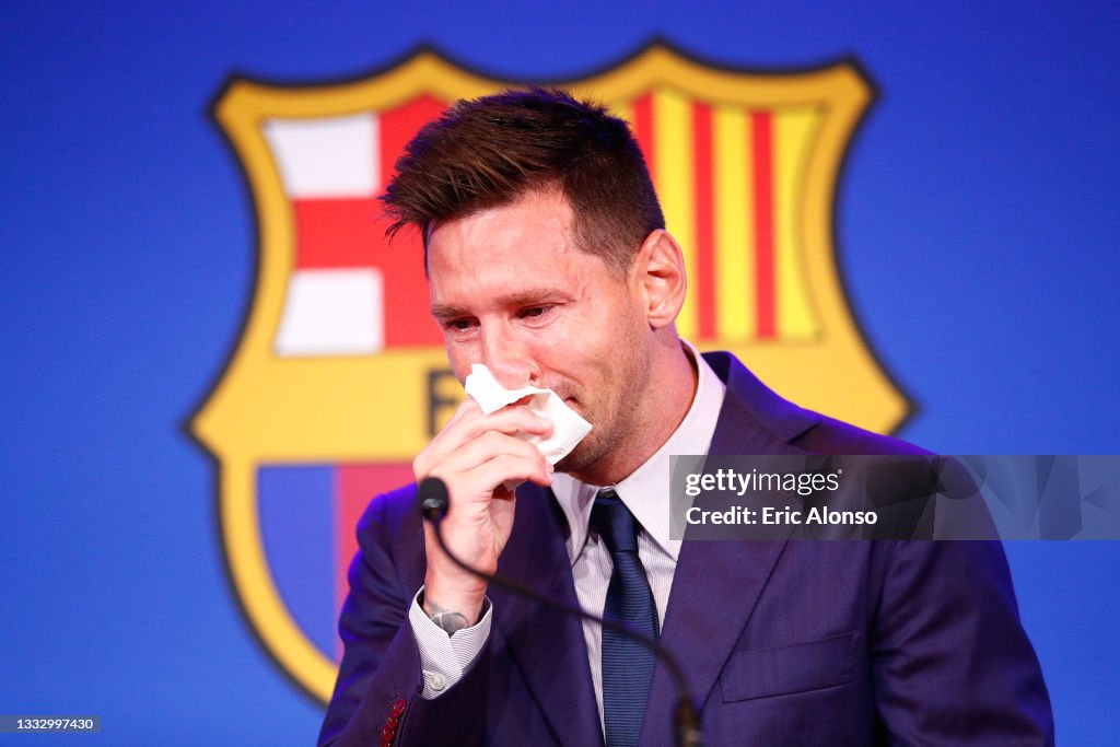 Lionel Messi of Barcelona Press Conference