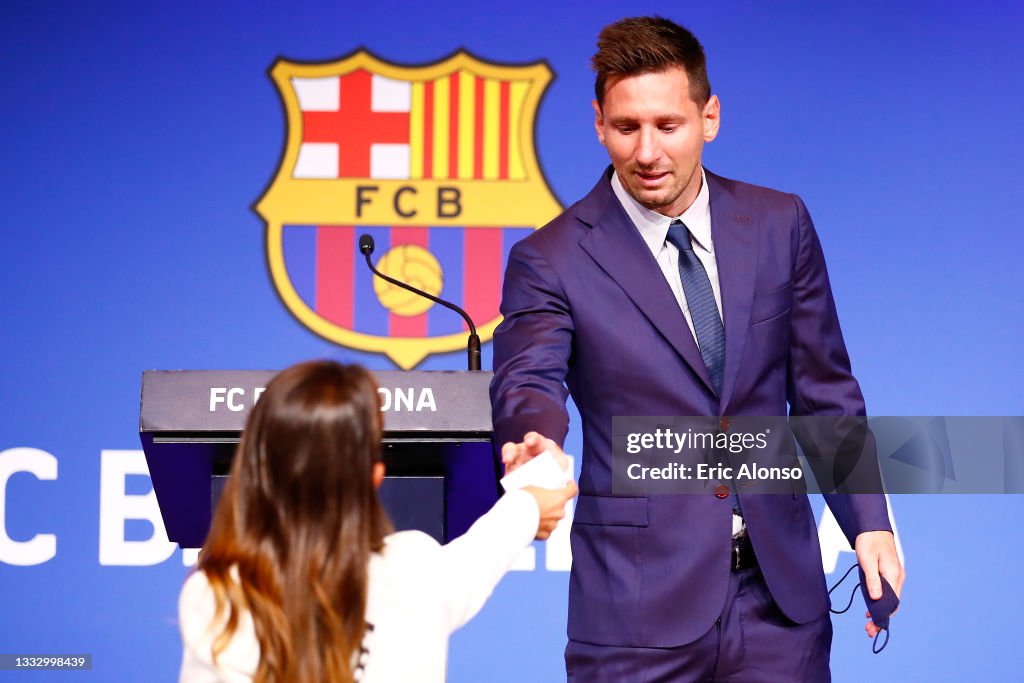 Lionel Messi of Barcelona Press Conference