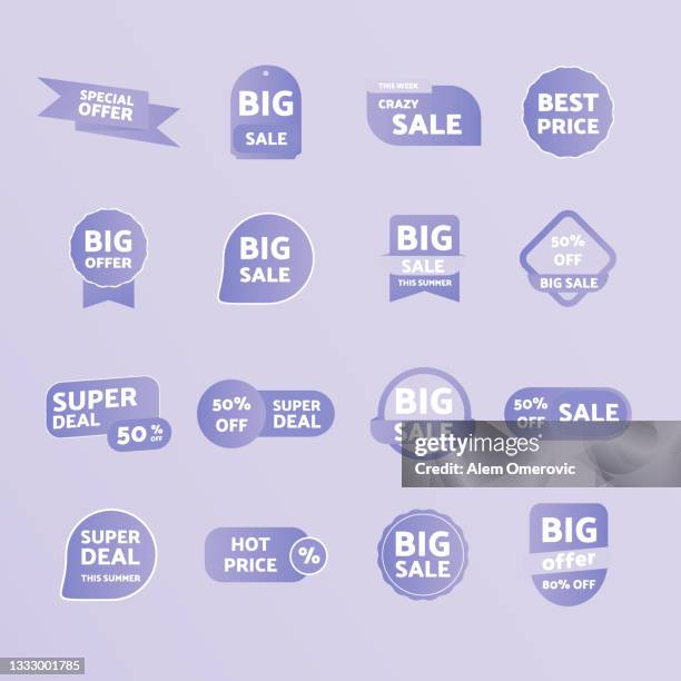 set of sale price discount marketing promotion label sticker badge set. - coupons stock pictures, royalty-free photos & images