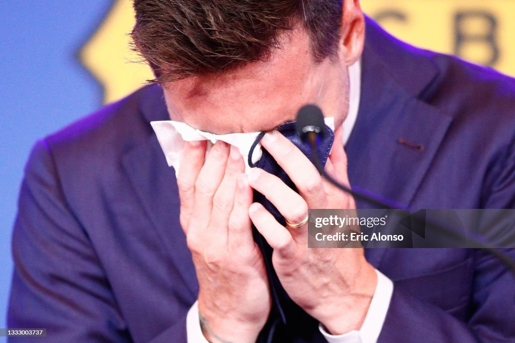 Lionel Messi of Barcelona Press Conference