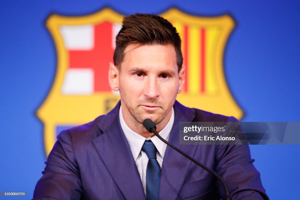Lionel Messi of Barcelona Press Conference