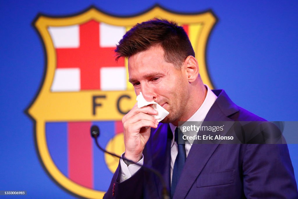 Lionel Messi of Barcelona Press Conference