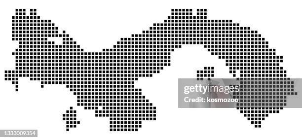 panama map square dotted style - panama stock illustrations