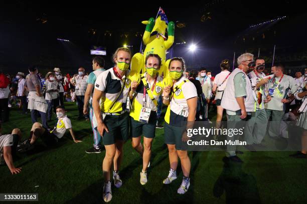 Members of Team Australia during the Closing Ceremony of the Tokyo 2020 Olympic Games at Olympic Stadium on August 08, 2021 in Tokyo, Japan.