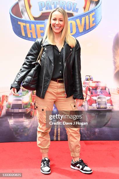 Sarah Richards attends the "Paw Patrol" movie special screening at Vue Leicester Square on August 08, 2021 in London, England.