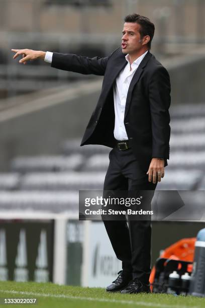 The Fulham Manager, Marco Silva gives instructions during the Sky Bet Championship match between Fulham and Middlesbrough at Craven Cottage on August...