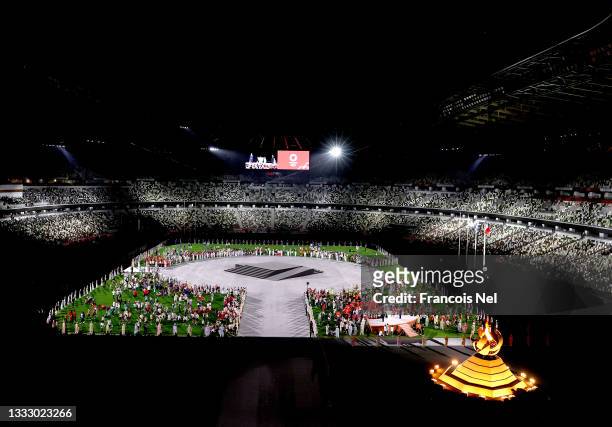 General view during the Closing Ceremony of the Tokyo 2020 Olympic Games at Olympic Stadium on August 08, 2021 in Tokyo, Japan.