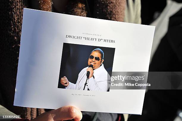 View of atmosphere at the funeral service for Heavy D at Grace Baptist Church on November 18, 2011 in Mount Vernon, New York.