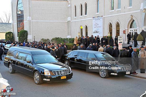 View of atmosphere at the funeral service for Heavy D at Grace Baptist Church on November 18, 2011 in Mount Vernon, New York.