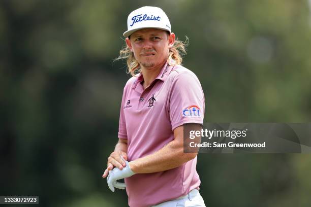 Cameron Smith of Australia looks on from the second hole during the final round of the FedEx St. Jude Invitational at TPC Southwind on August 08,...