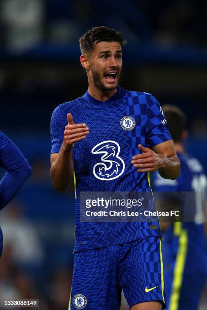 Matt Miazga of Chelsea in action during the Pre-Season Friendly match between Chelsea and Tottenham Hotspur at Stamford Bridge on August 04, 2021 in...