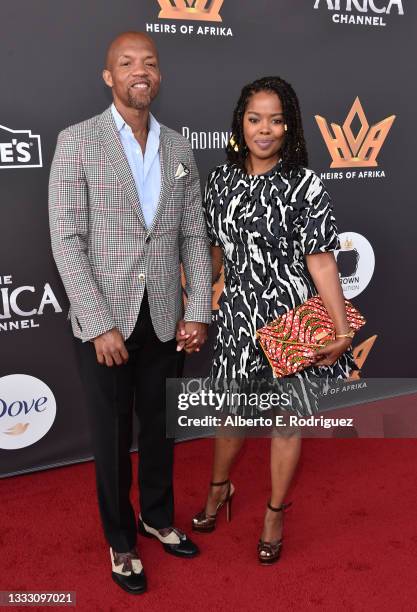 Tariq M. Walker and Malinda Williams attend Koshie Mills Presents Heirs Of Afrika 4th Annual International Women Of Power Awards Hosted By...