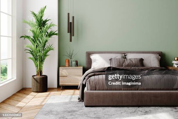 modern style bedroom interior - quarto de dormir imagens e fotografias de stock