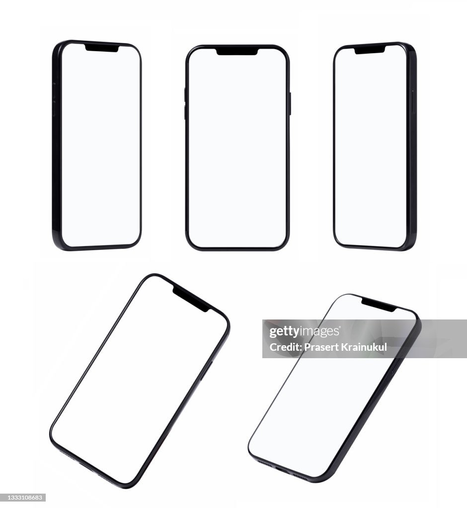 Set of smartphone mockup blank screen