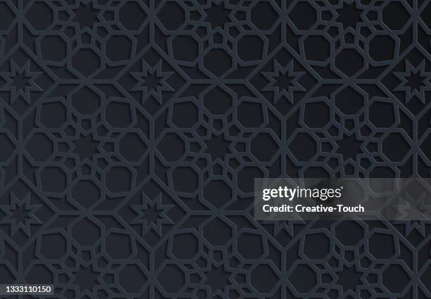 black paper textured backgrounds - islamic stock illustrations