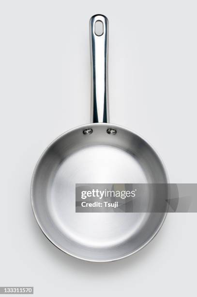 skillet fry pan - stainless steel stock pictures, royalty-free photos & images