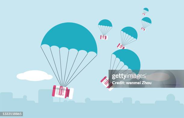vaccination - skydive stock illustrations