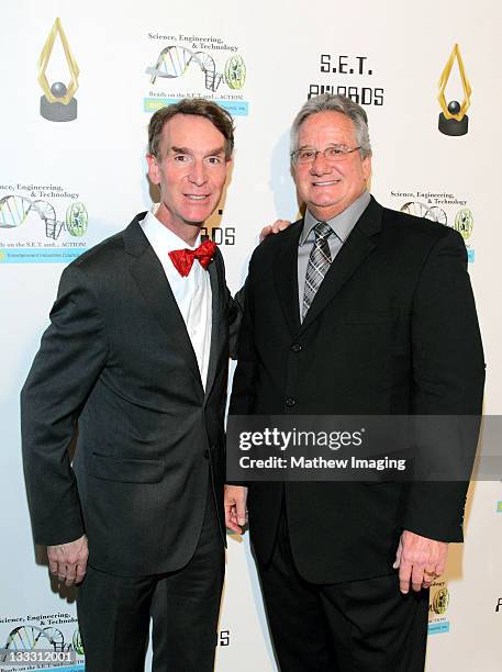 Bill Nye the Science Guy and Brian Dyak, President & CEO, Entertainment Industries Council attend the Inaugural S.E.T. Awards at the Beverly Hills...