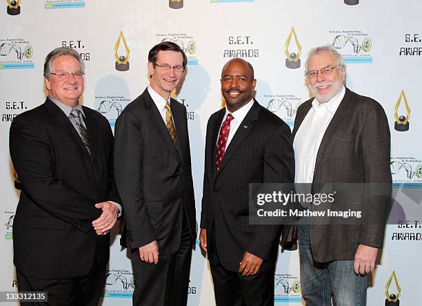 Entrepreneur and Atari Founder Nolan Bushnell Brian Dyak, President & CEO, Entertainment Industries Council attend the Inaugural S.E.T. Awards at the...