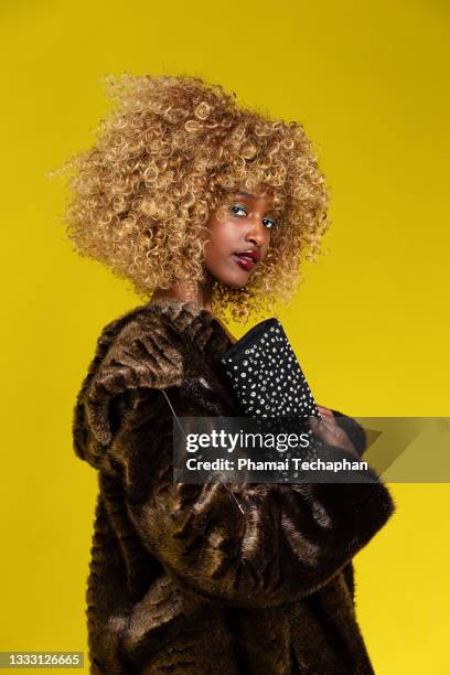 woman in fur coat - casaco de pele imagens e fotografias de stock