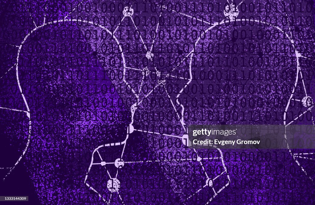 Human Matrix Pattern Human Relationships Concept Illustration Digital Matrix Overlay High ...