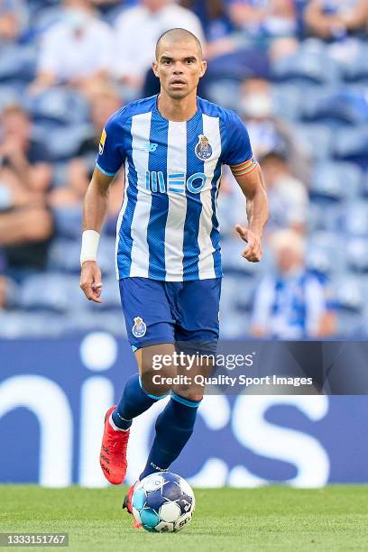 Kepler Lima 'Pepe' of FC Porto in action during the Liga Portugal Bwin match between FC Porto and Belenenses SAD at Estadio do Dragao on August 08,...