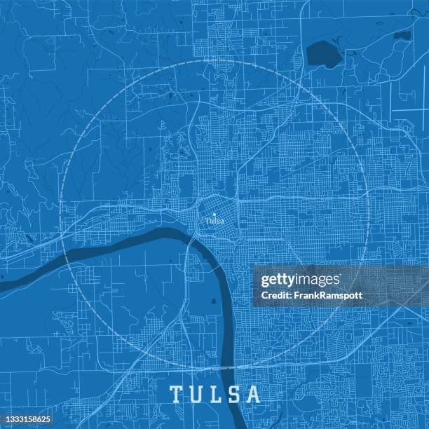 ilustraciones, imágenes clip art, dibujos animados e iconos de stock de tulsa ok city vector road map texto azul - tulsa