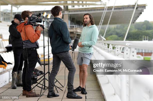 The Body Coach aka Joe Wicks Begins PE With Joe UK Tour on August 09, 2021 in Chichester, England.