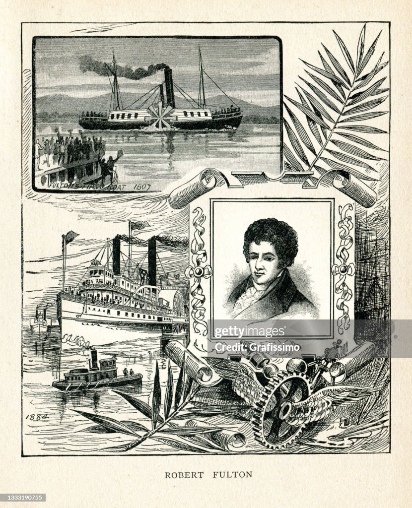 Robert Fulton amerikanischer Ingenieur Erfinder von Steamboat 1896
