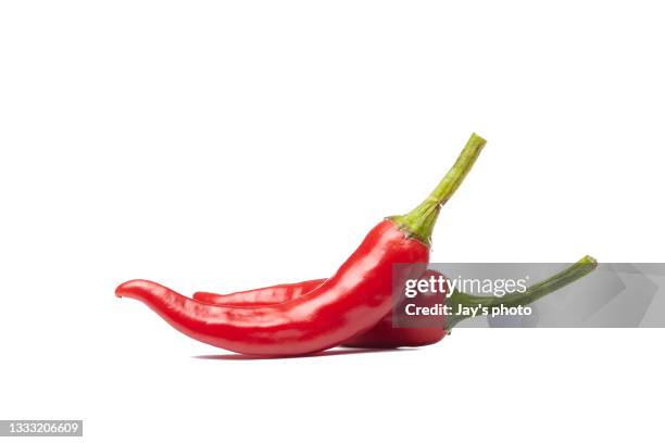 chili pepper close-up with clear background. - chili pepper on white stock pictures, royalty-free photos & images