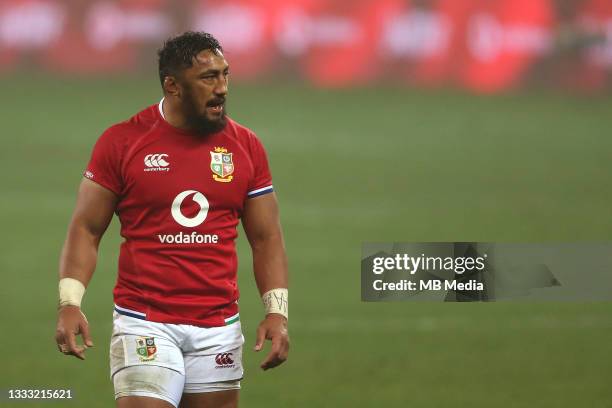 Bundee Aki of the British & Irish Lions during the 3rd Test between South Africa and the British & Irish Lions at FNB Stadium on August 7, 2021 in...