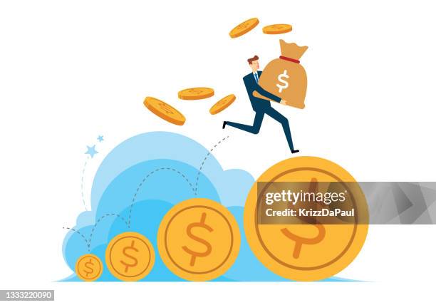 wealth - money bag stock illustrations