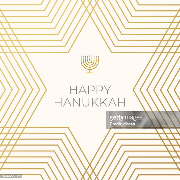 ilustrações de stock, clip art, desenhos animados e ícones de happy hanukkah card template. - menorah